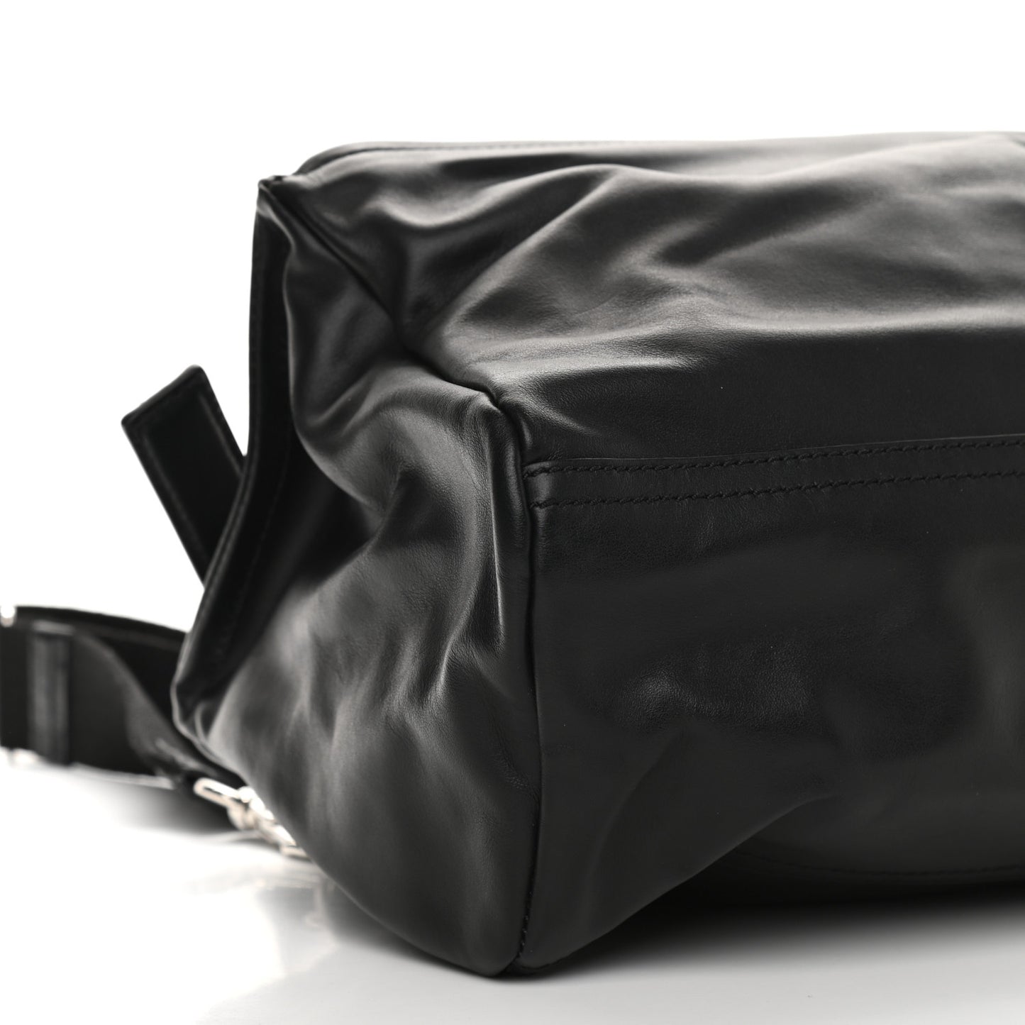Calfskin Small Pandora Logo Strap Black
