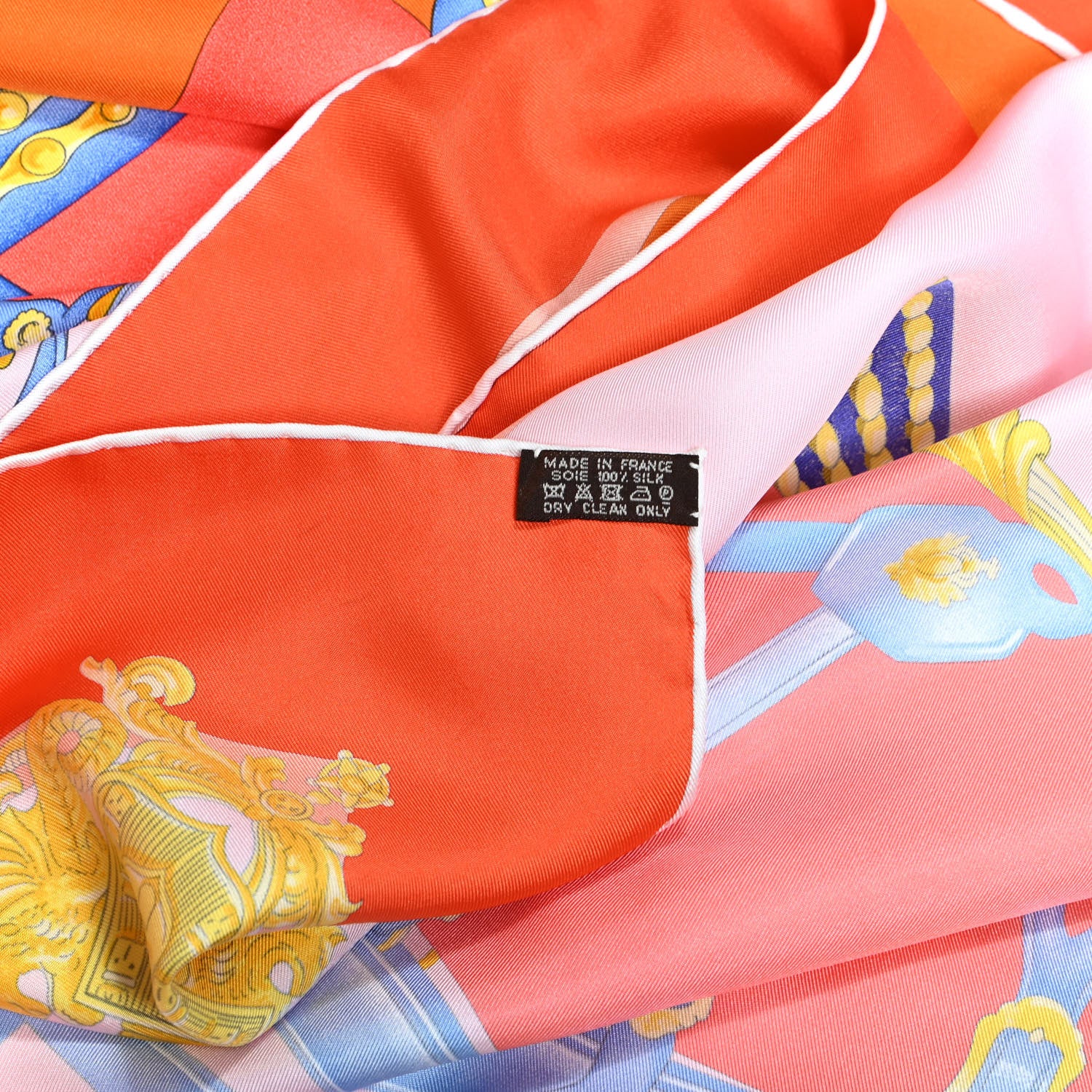 Hermes Silk Harnais De Cour Scarf 90 Orange 3 of 3
