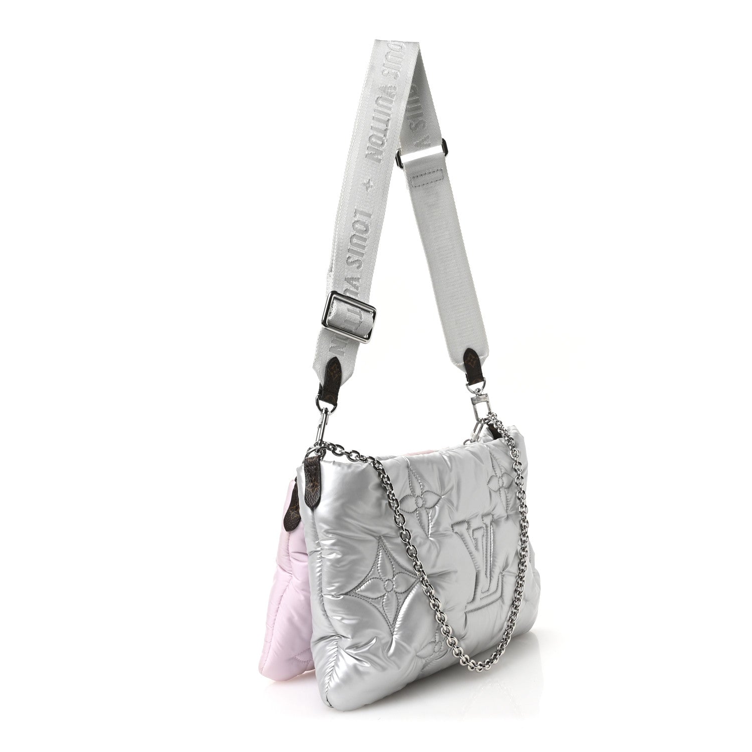 Louis Vuitton Econyl Monogram Pillow Maxi Multi Pochette Accessories Silver Pale Pink 3 of 9