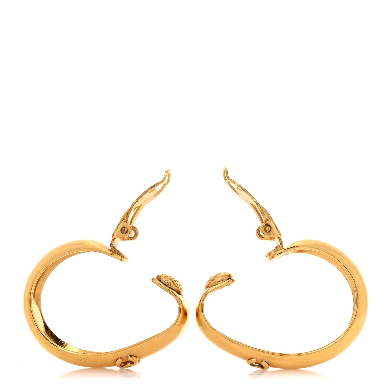 Chanel Metal CC Hoop Clip On Earrings Gold 3 of 5