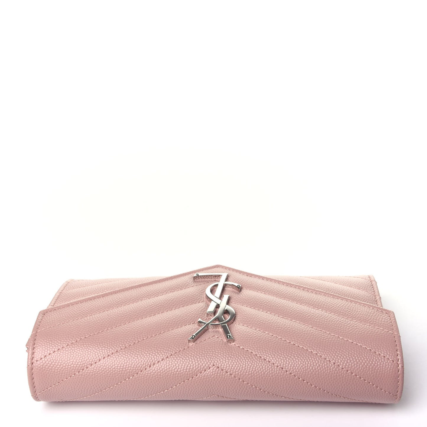 Grain De Poudre Matelasse Chevron Monogram Flap Wallet Pale Pink