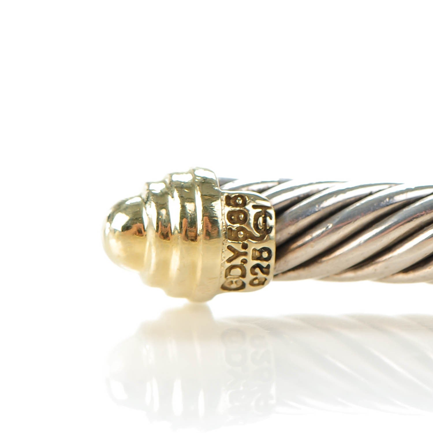 David Yurman Sterling Silver 14K Yellow Gold 5mm Cable Classics Bracelet 5 of 5