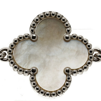 Van Cleef & Arpels 18K White Gold Mother of Pearl 5 Motifs Vintage Alhambra Bracelet 7 of 7