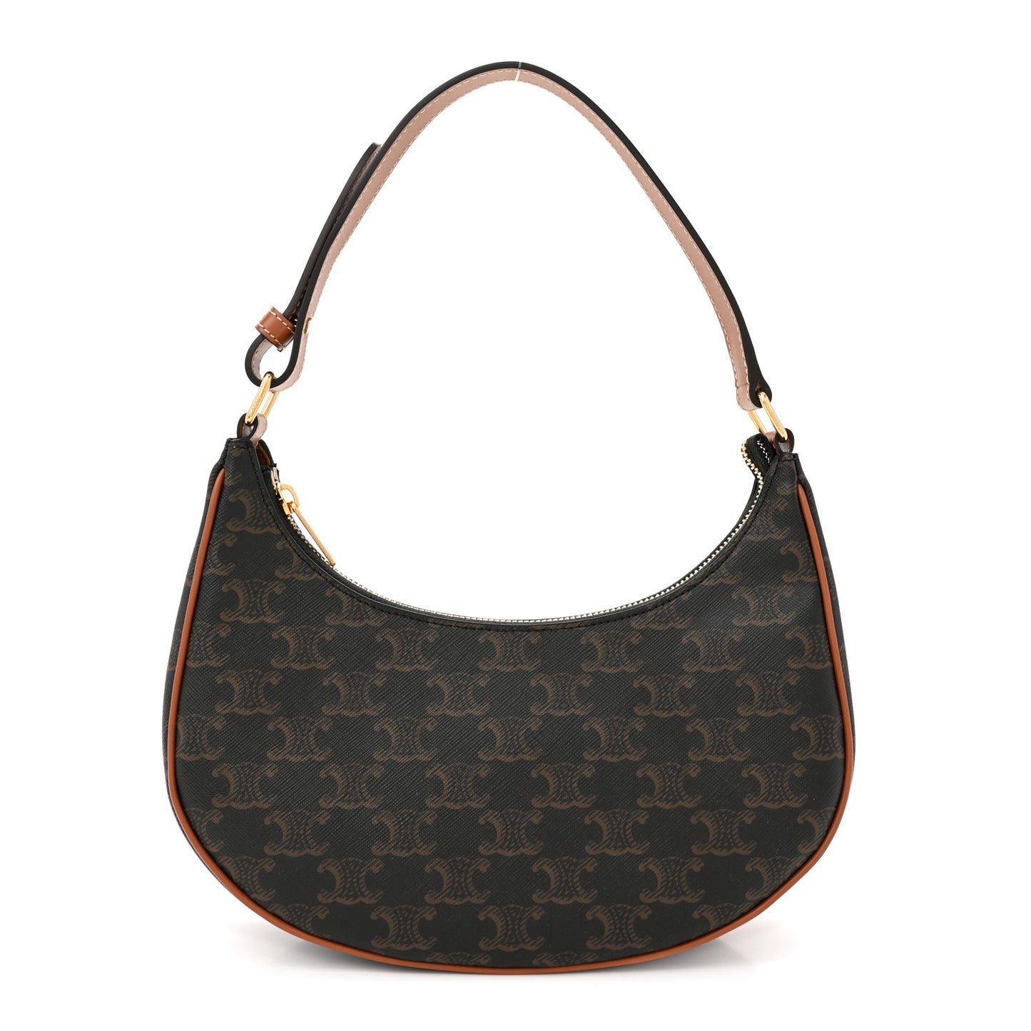 Triomphe Canvas Calfskin Ava Shoulder Bag Tan