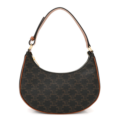 Celine Triomphe Canvas Calfskin Ava Shoulder Bag Tan 1 of 10