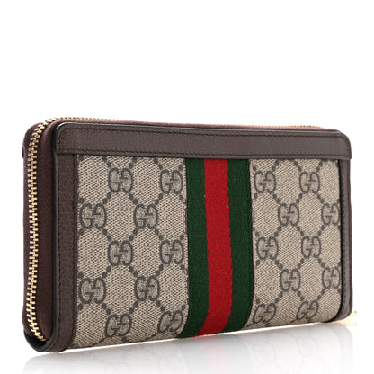 Gucci GG Supreme Monogram Web Ophidia Zip Around Wallet Brown 3 of 7