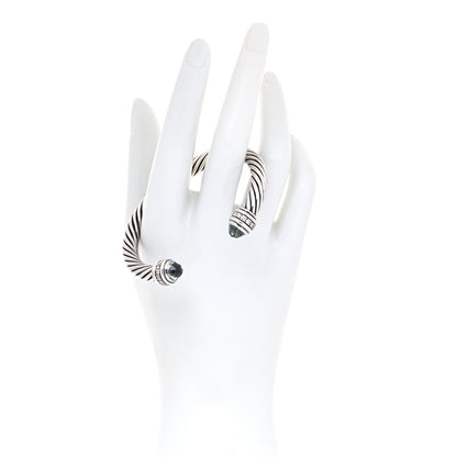 David Yurman Sterling Silver Diamond Prasiolite 7mm Cable Classics Bracelet 2 of 4