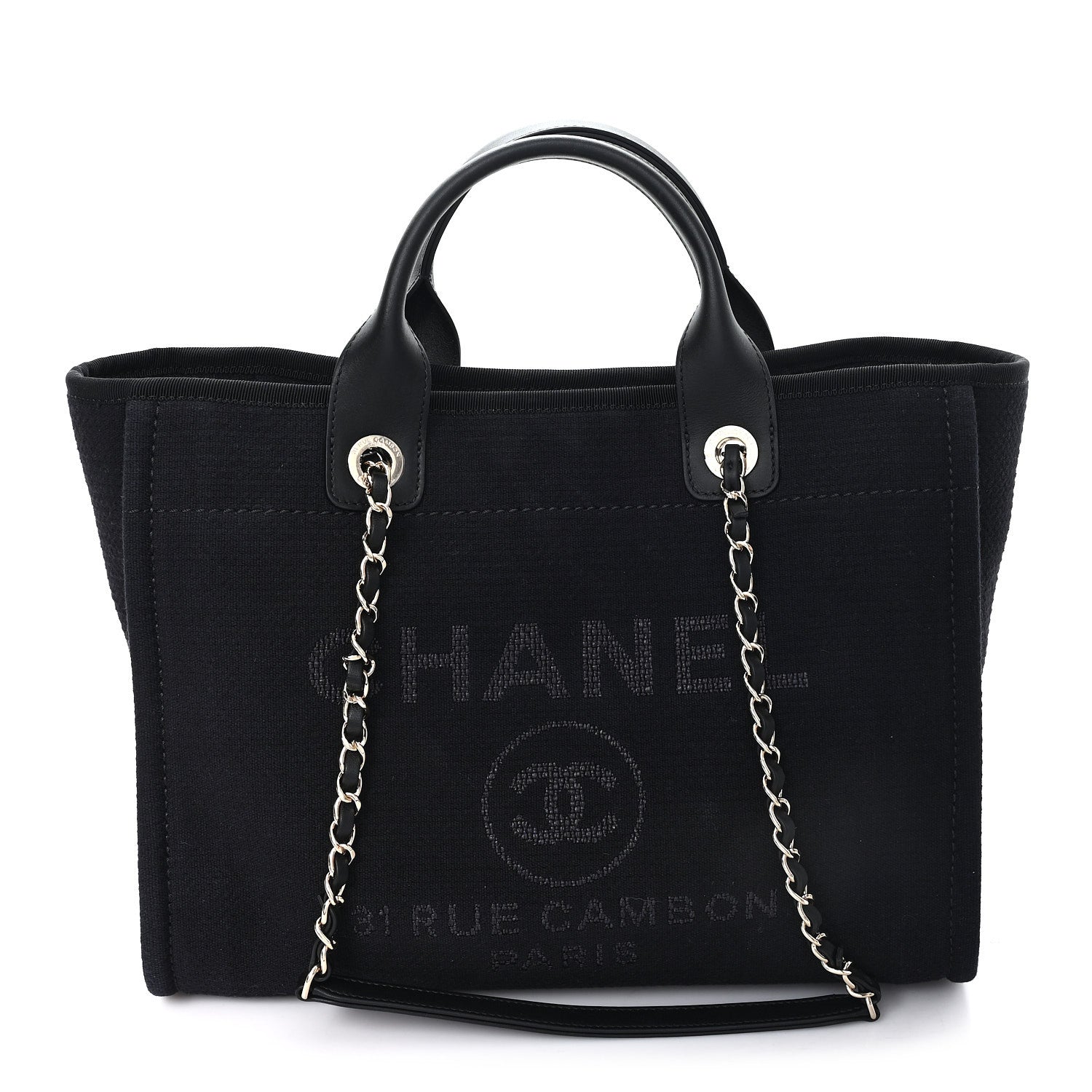 Chanel Mixed Fibers Small Deauville Tote Black 1 of 11