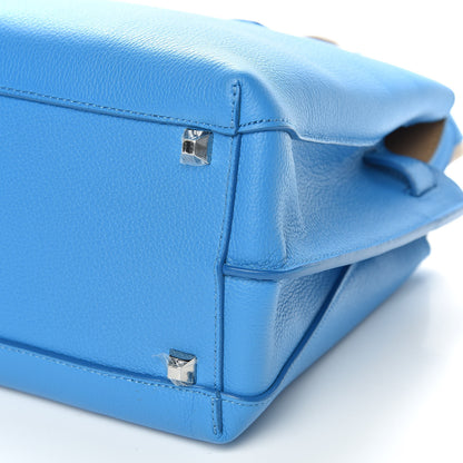 MCM Grained Calfskin Medium Milla Tote Tile Blue 6 of 10
