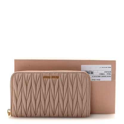 Miu Miu Matelasse Zip Around Wallet Cammeo 7 of 7
