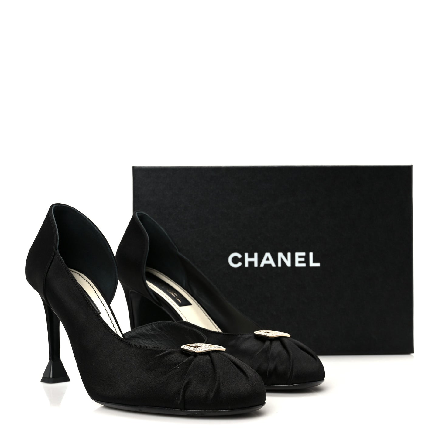 Satin Strass CC Pumps 40 Black