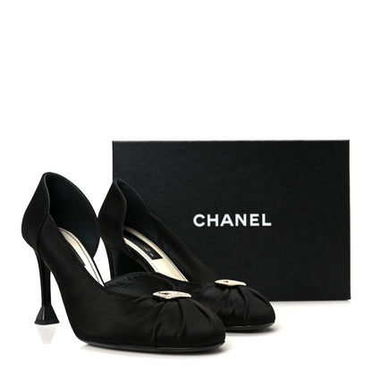 Chanel Satin Strass CC Pumps 40 Black 10 of 10