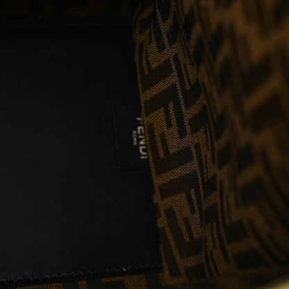 Fendi X VERSACE Calfskin Plexiglass Fendace FF Baroque Print Medium Fendi Sunshine Shopper Tote Black Gold 7 of 11