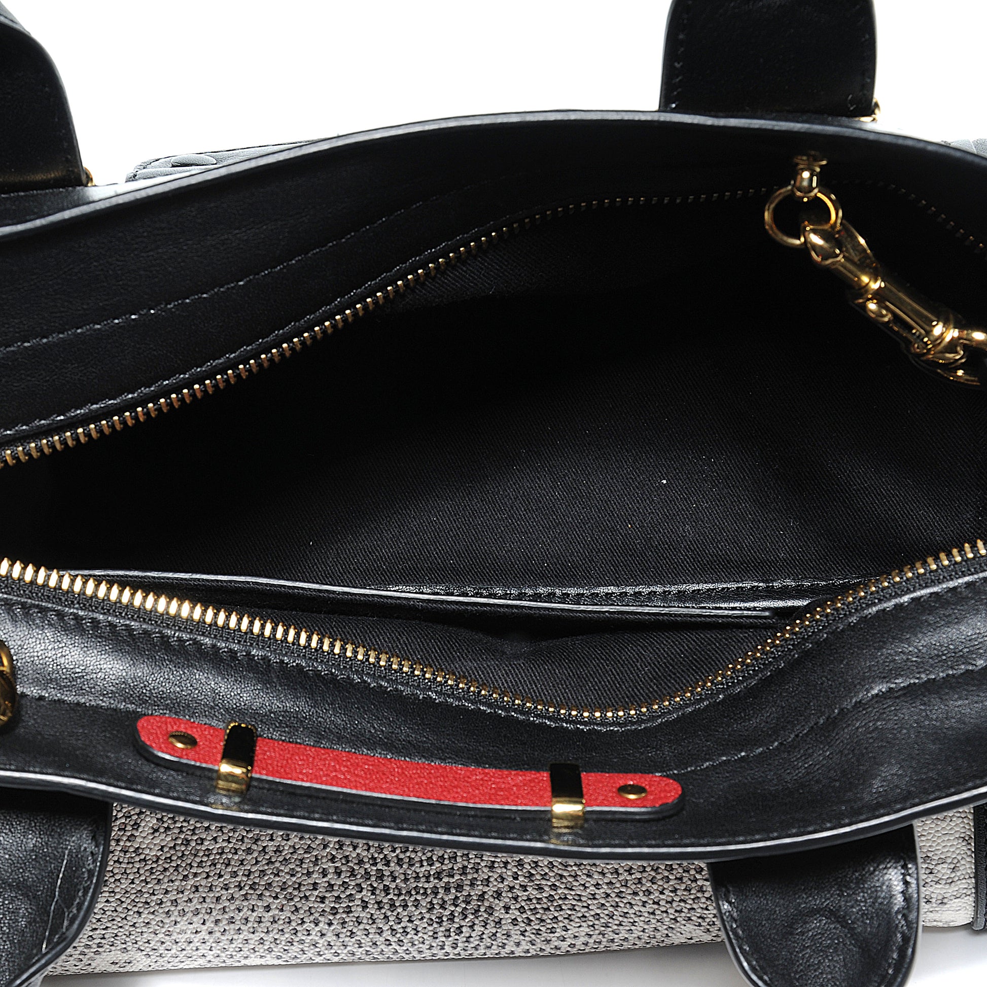 Chloe Lizard Embossed Mini Alice Satchel Black White 11 of 11