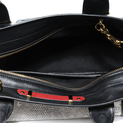 Chloe Lizard Embossed Mini Alice Satchel Black White 11 of 11