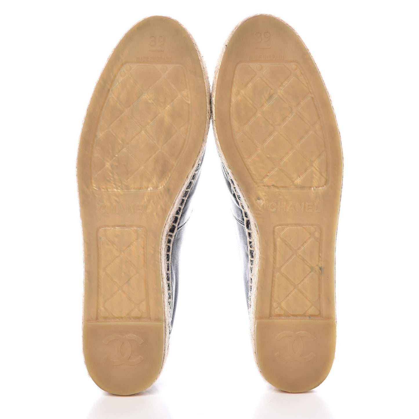 Lambskin CC Espadrilles 39 Black