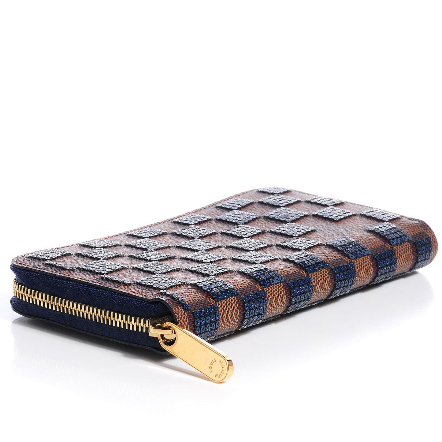 Damier Paillettes Zippy Wallet Blue