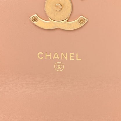 Chanel Calfskin Quilted Perfect Fit Coin Purse With Chain Beige 6 of 12