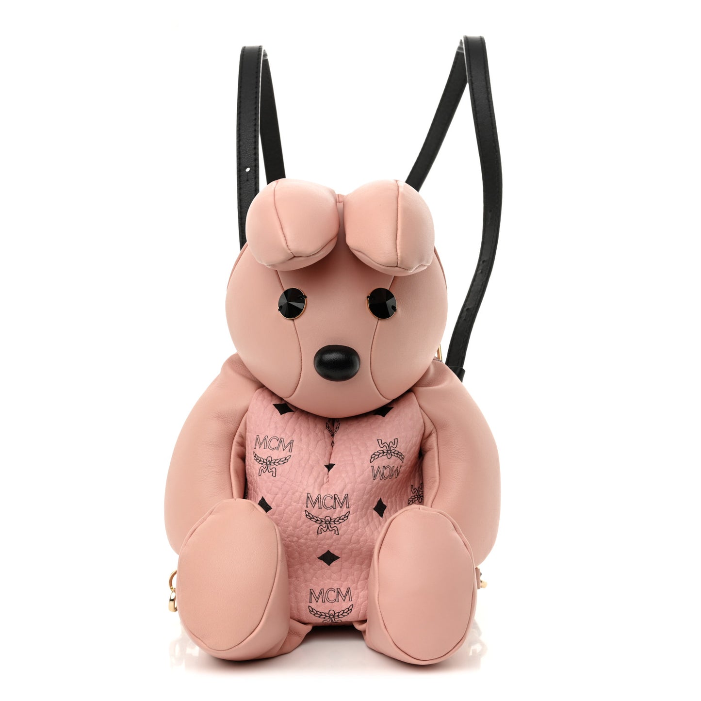 Calfskin Visetos Rabbit Zoo Doll Backpack Soft Pink