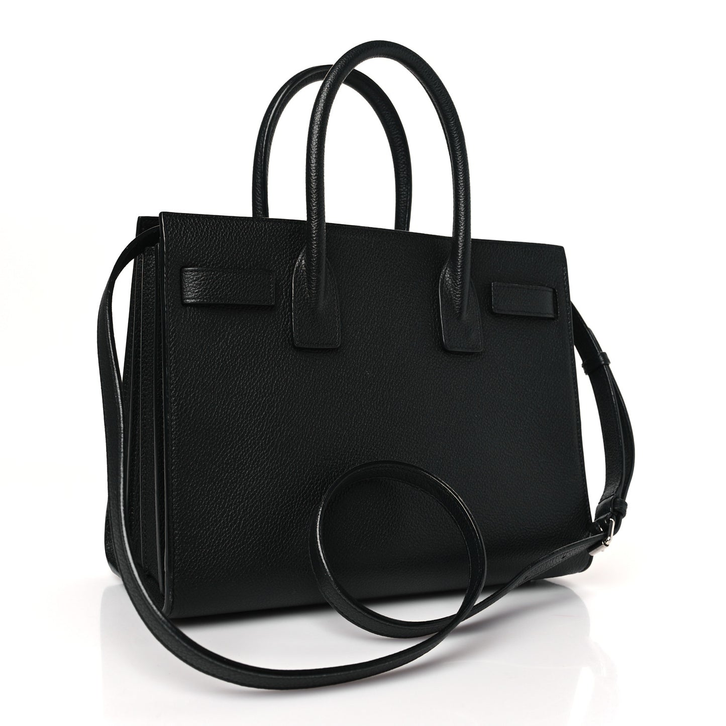 Grained Calfskin Baby Sac De Jour Black