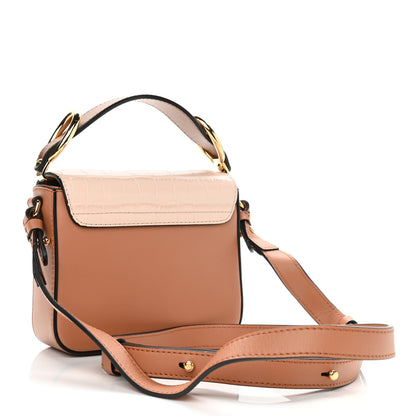 Chloe Calfskin Crocodile Embossed Mini C Double Carry Cement Pink 3 of 10