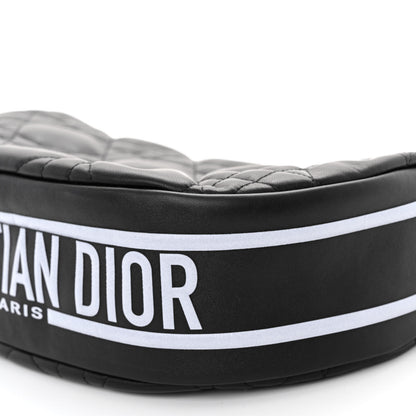 Christian Dior Lambskin Cannage Medium Dior Vibe Hobo Bag Black 9 of 10