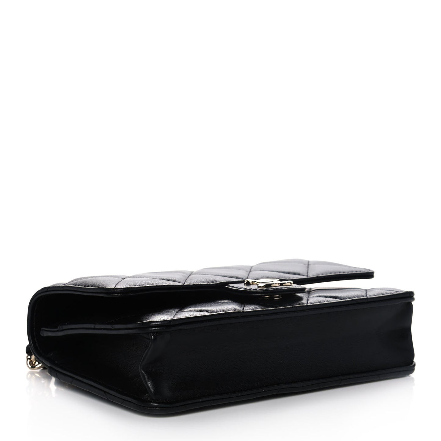 Lambskin Plexi Quilted Wallet On Chain WOC Black