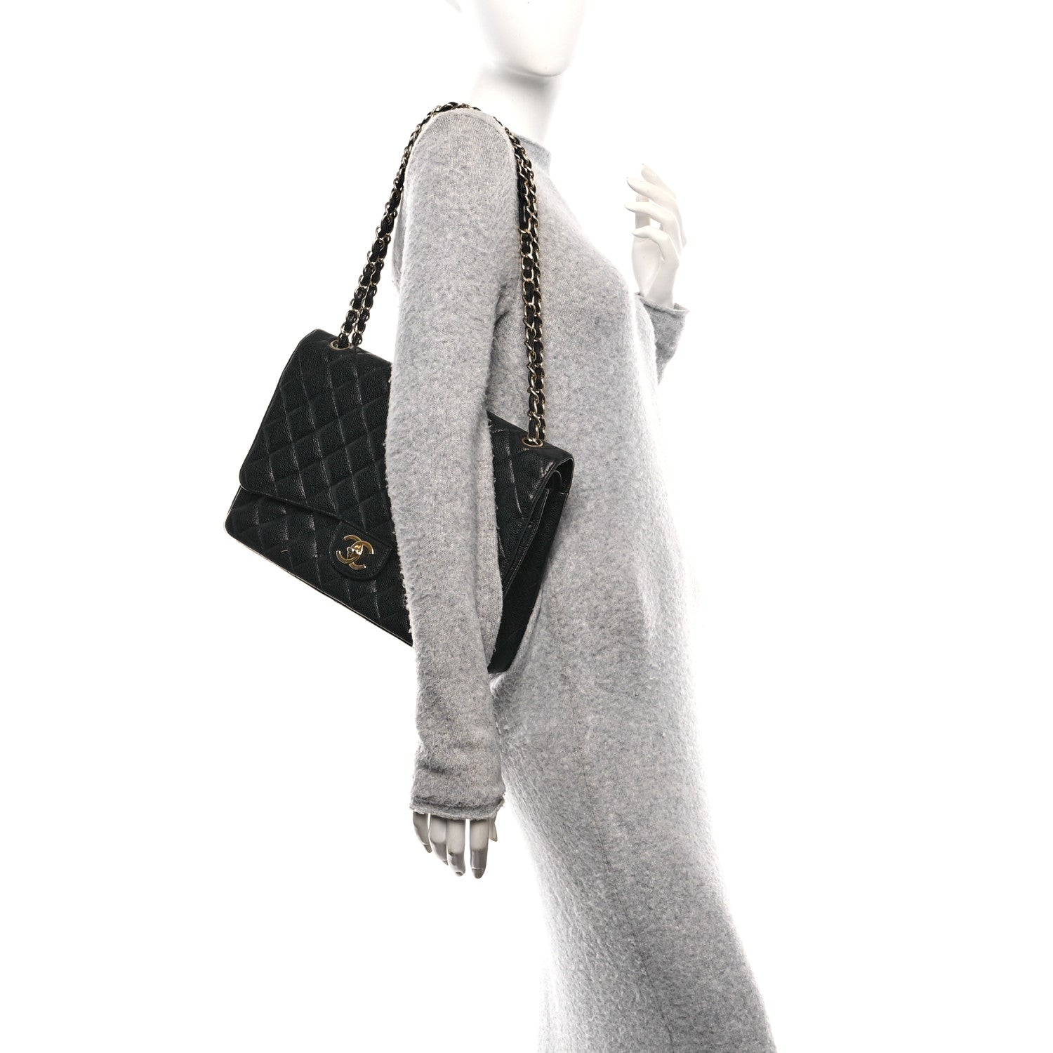 Chanel Caviar Quilted Maxi Double Flap Black 2 of 10