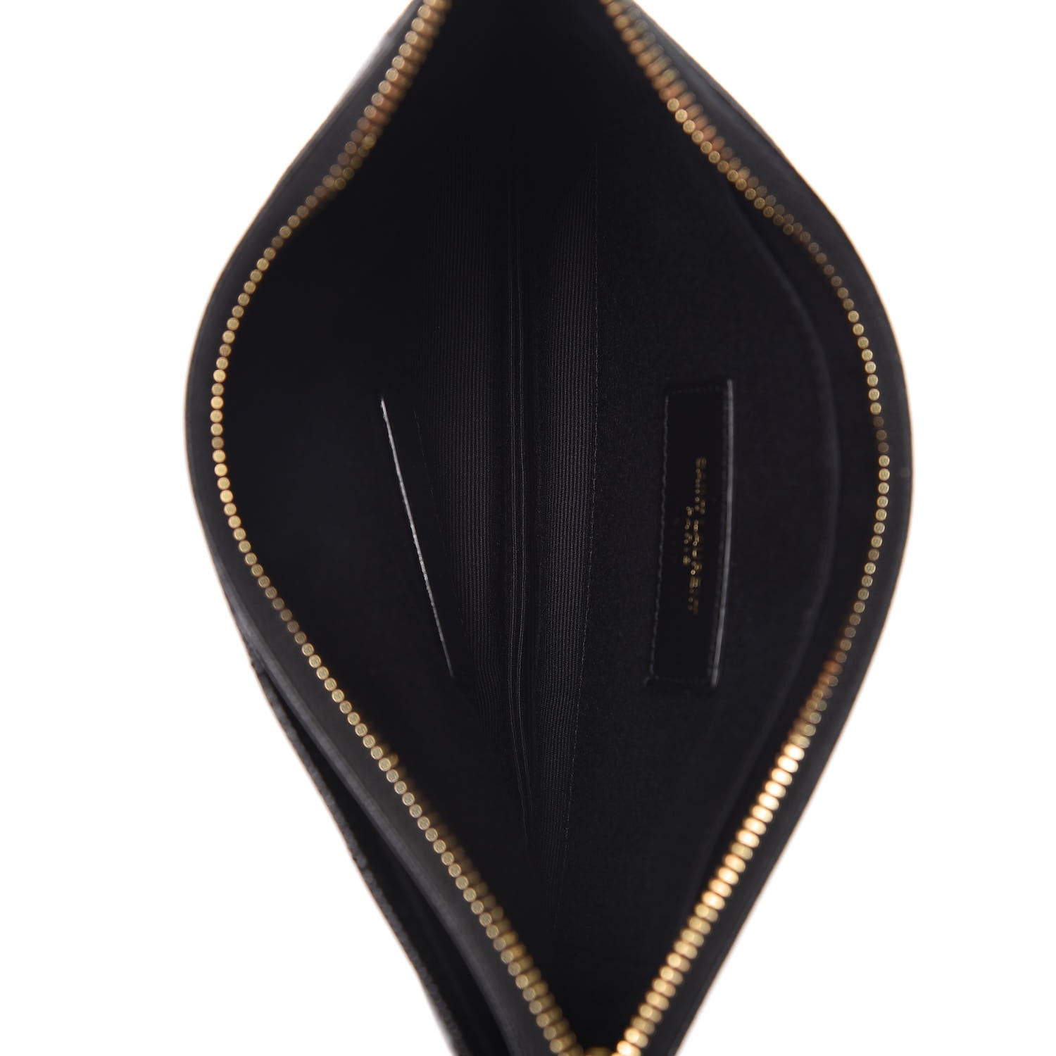 Saint Laurent Grain De Poudre Chevron Monogram Bill Pouch Black 7 of 10