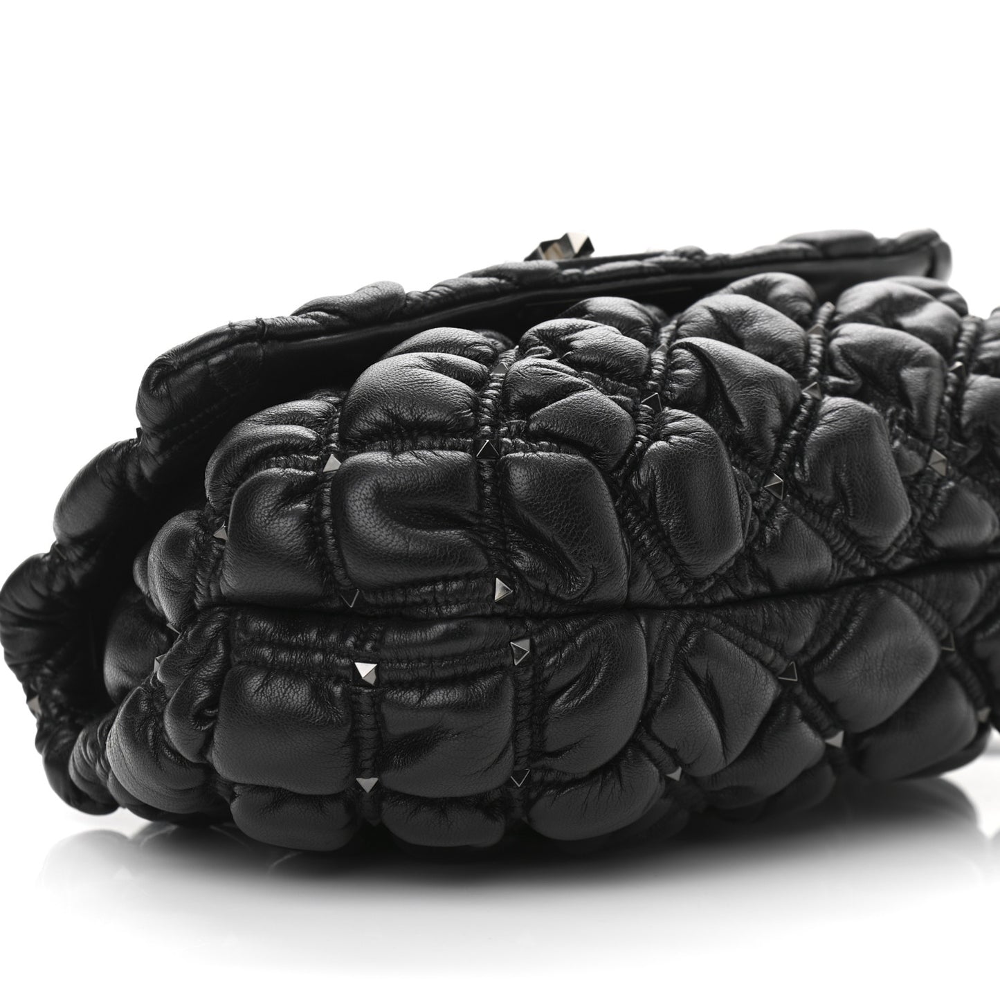 Nappa Medium Spikeme Shoulder Bag Black