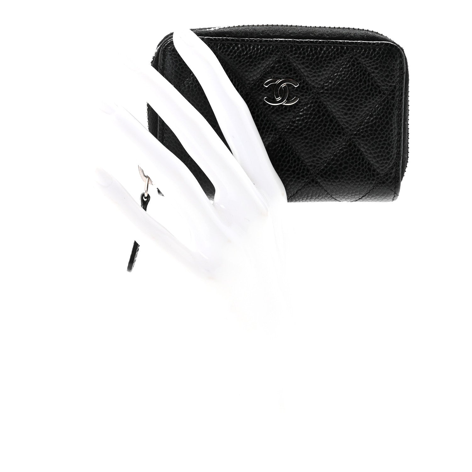 Chanel Caviar Quilted Zip Coin Purse Black 2 of 6