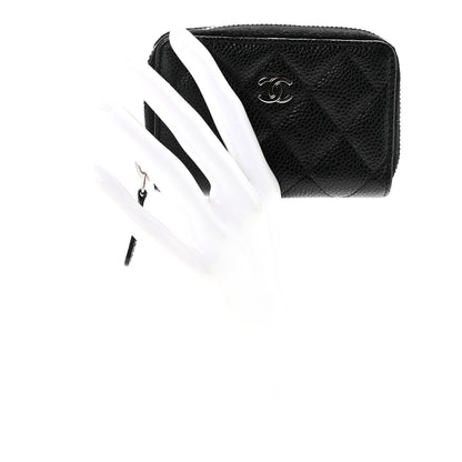 Chanel Caviar Quilted Zip Coin Purse Black 2 of 6