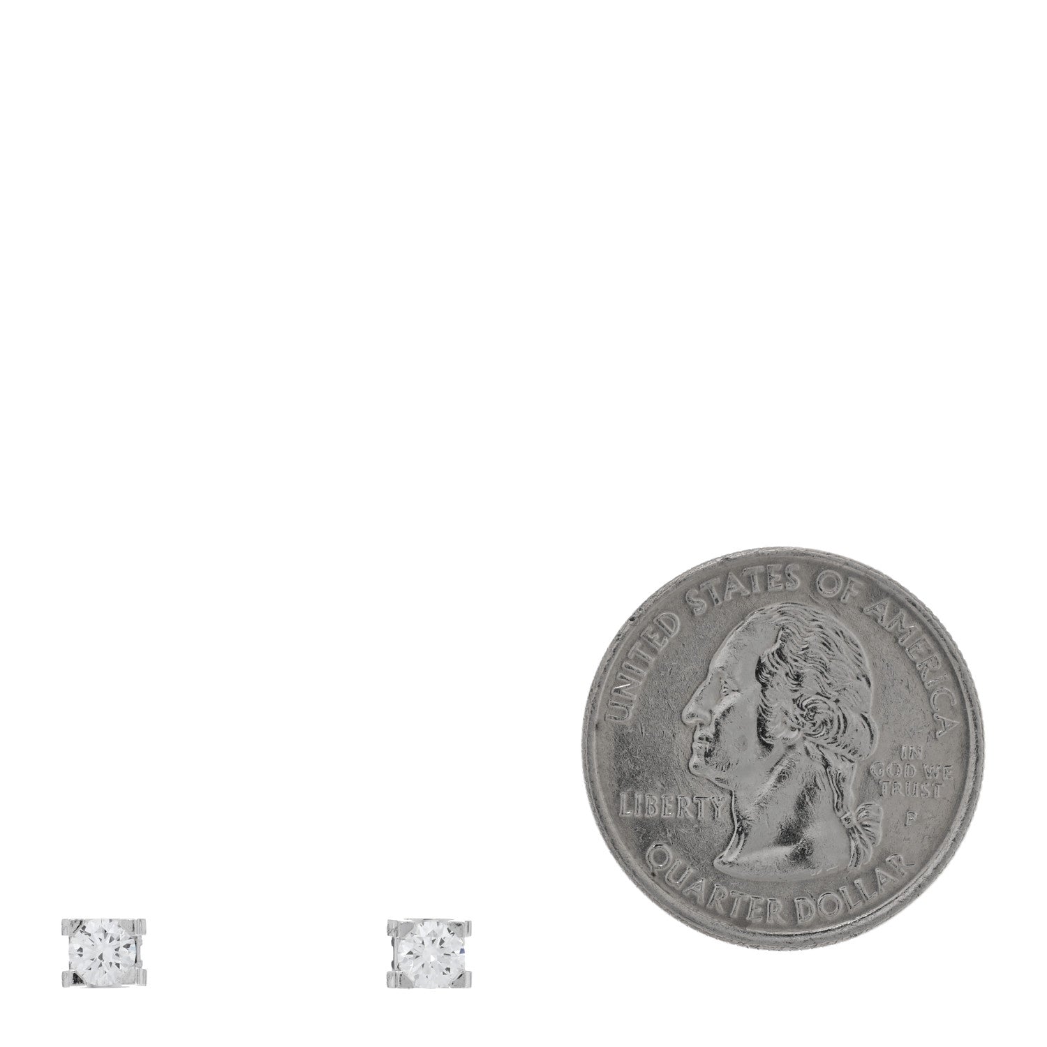 Cartier 18K White Gold Diamond .46ctw C De Cartier Earrings 2 of 5