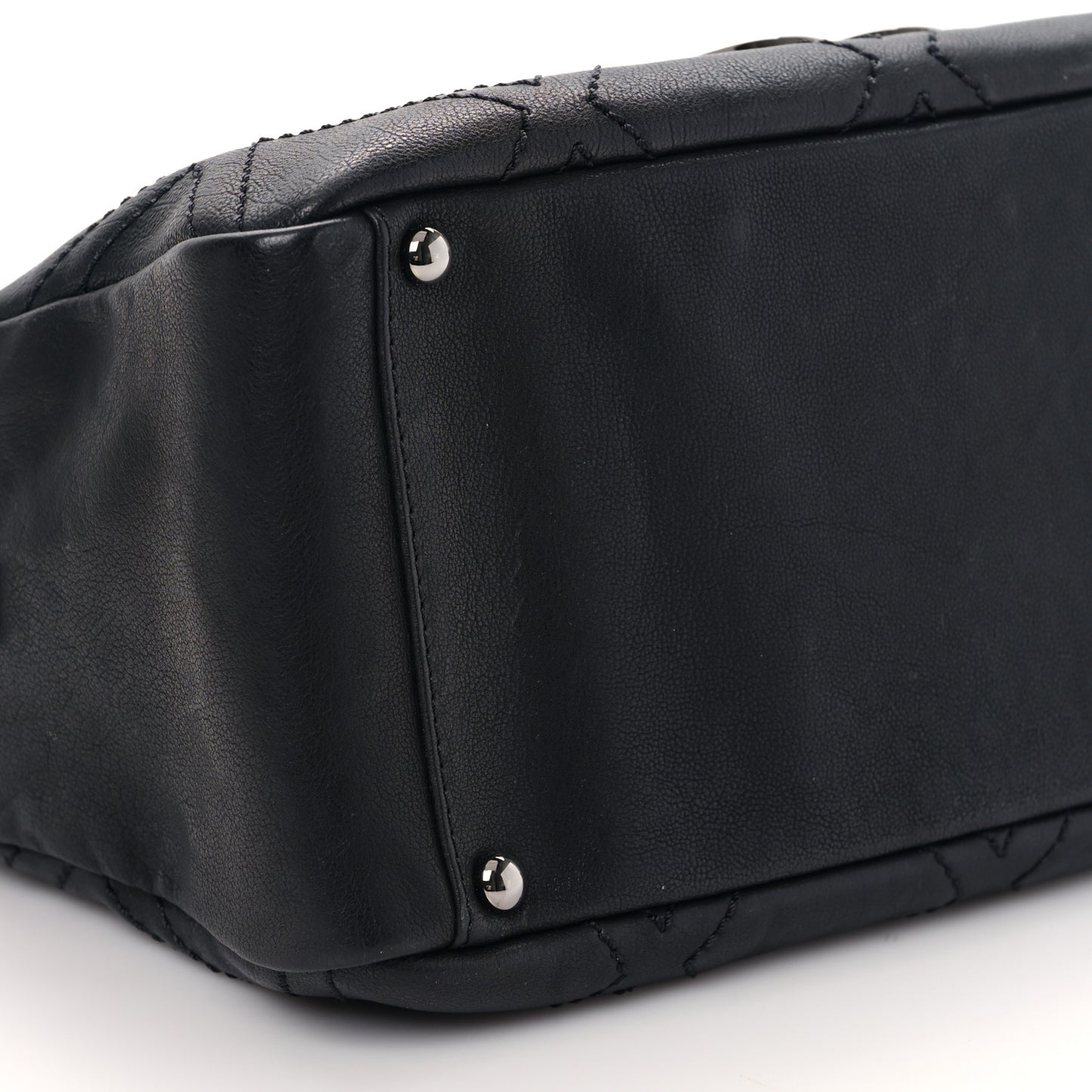 Calfskin Small Diamond Stitch Tote Black