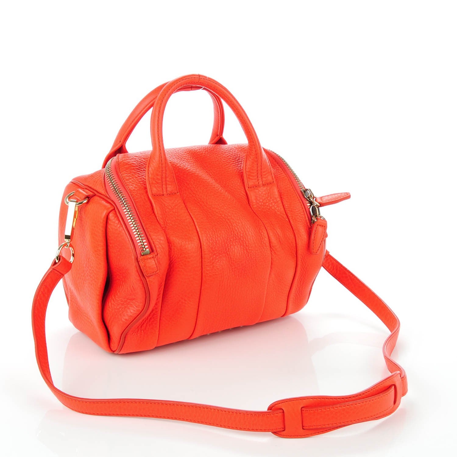 Alexander Wang Pebbled Lambskin Rockie Tangerine Gold Hardware 3 of 8