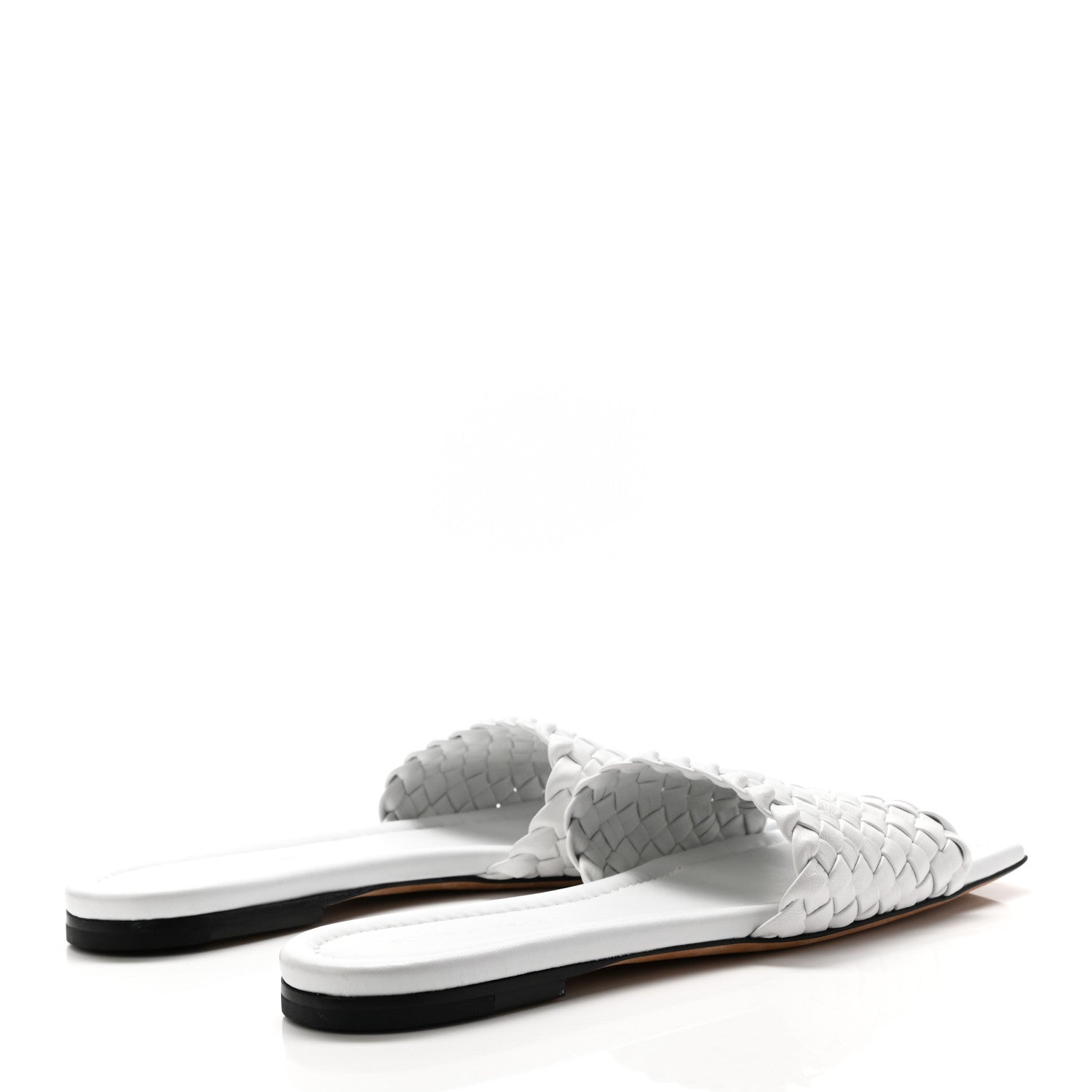 Bottega Veneta Nappa Intrecciato Squared Toe Flat Sandals 38 White 4 of 8