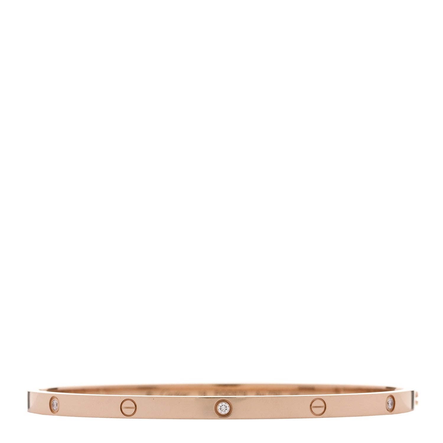 Cartier 18K Pink Gold 6 Diamond Small LOVE Bracelet 18 1 of 9