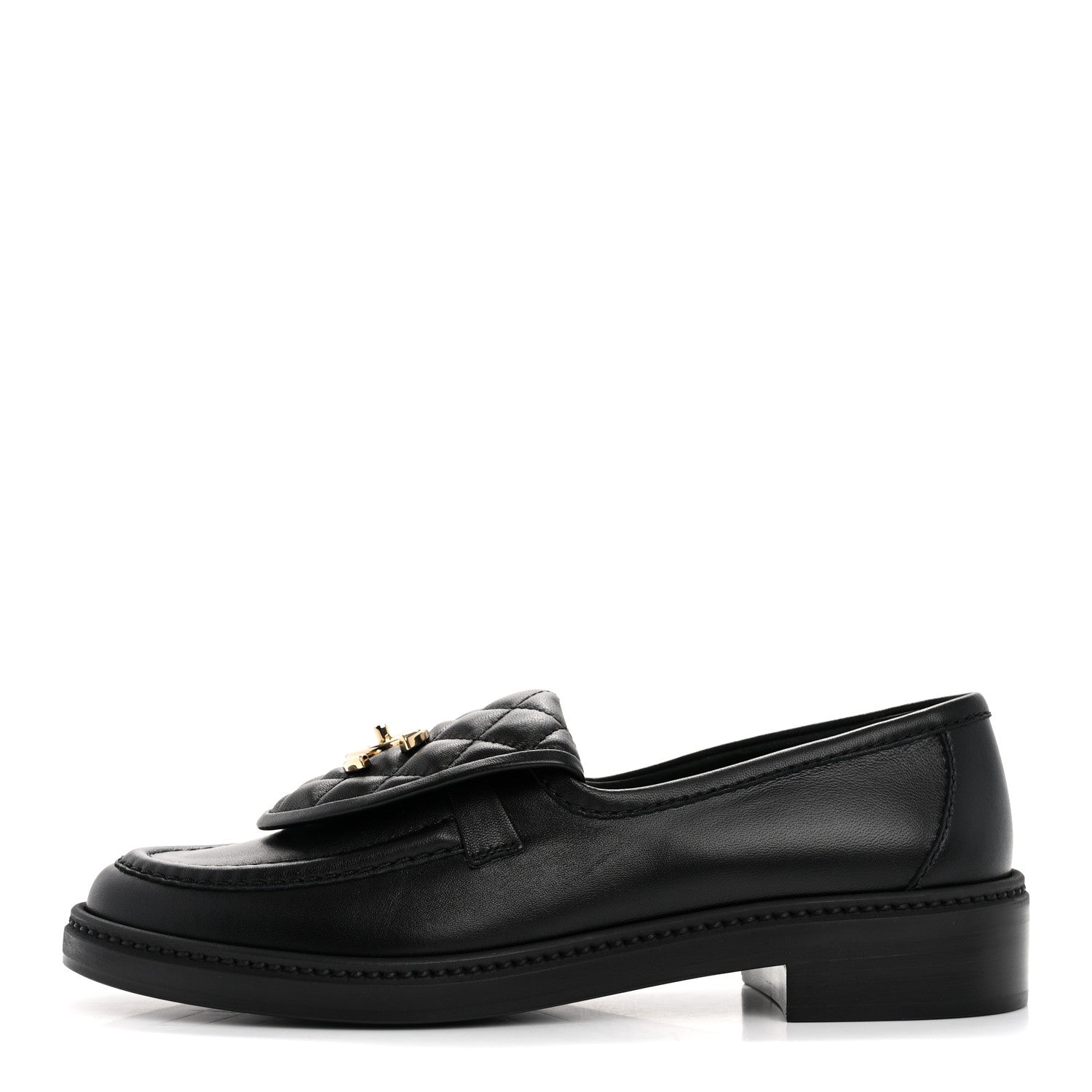 Chanel Lambskin Quilted CC Turnlock Loafers 38 Black 1 of 10