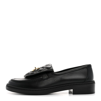 Chanel Lambskin Quilted CC Turnlock Loafers 38 Black 1 of 10