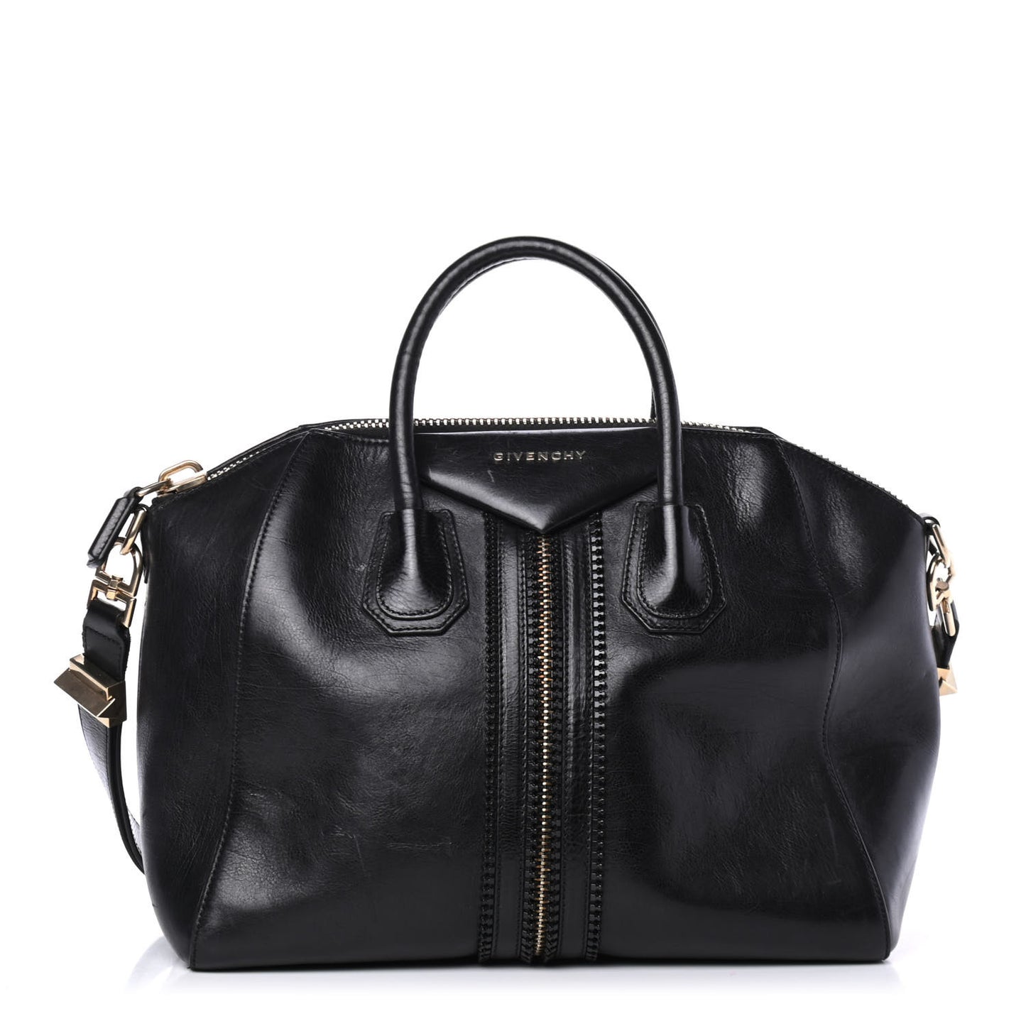 Calfskin Medium Zipper Antigona Black
