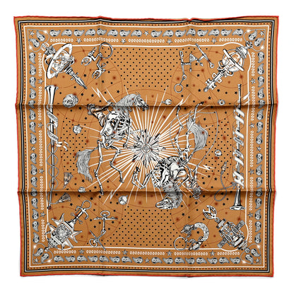 Hermes Silk Chorus Stellarum Bandana Scarf 55 Beige Dore White 1 of 5