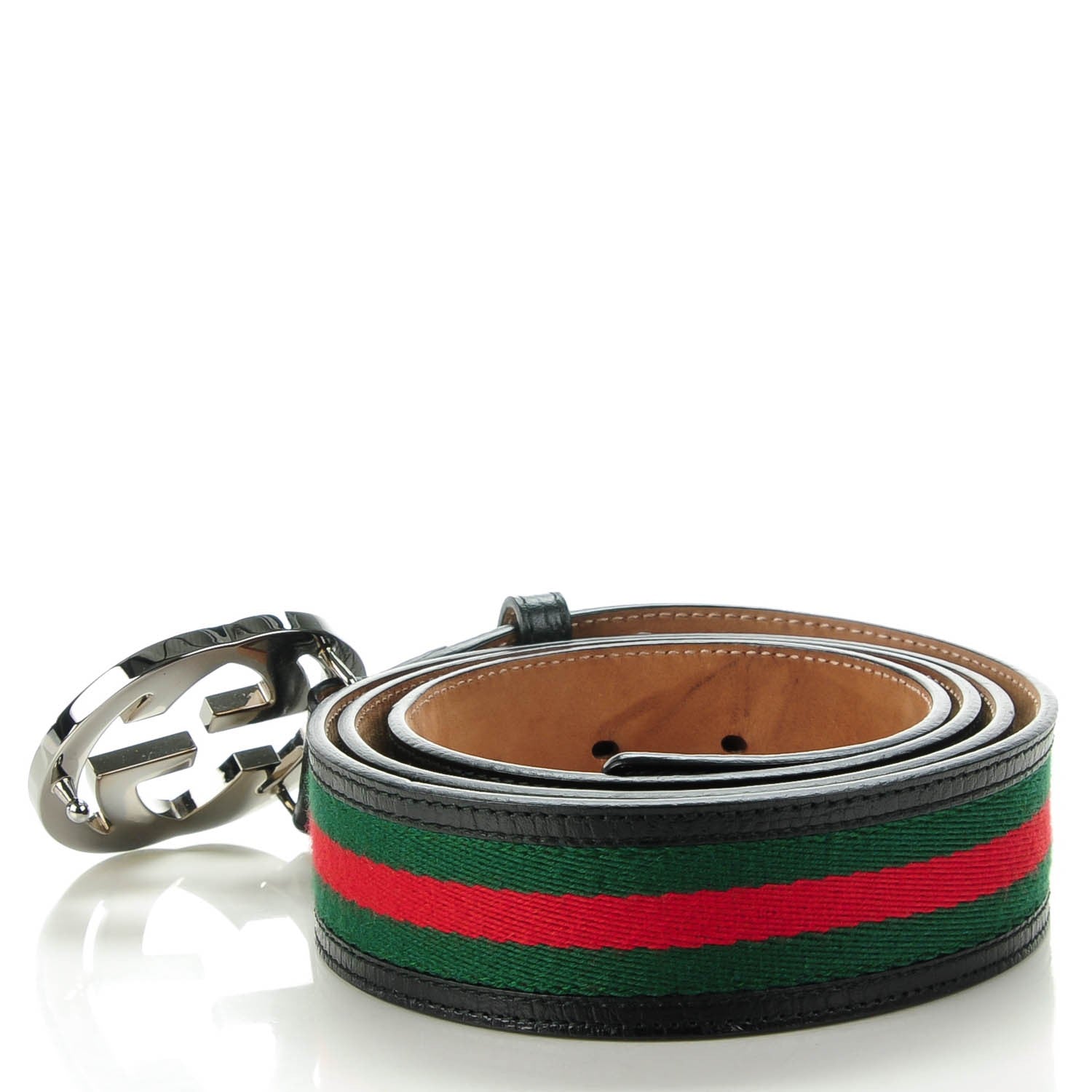 Gucci Leather Web Interlocking G Belt 120 48 Black 3 of 6