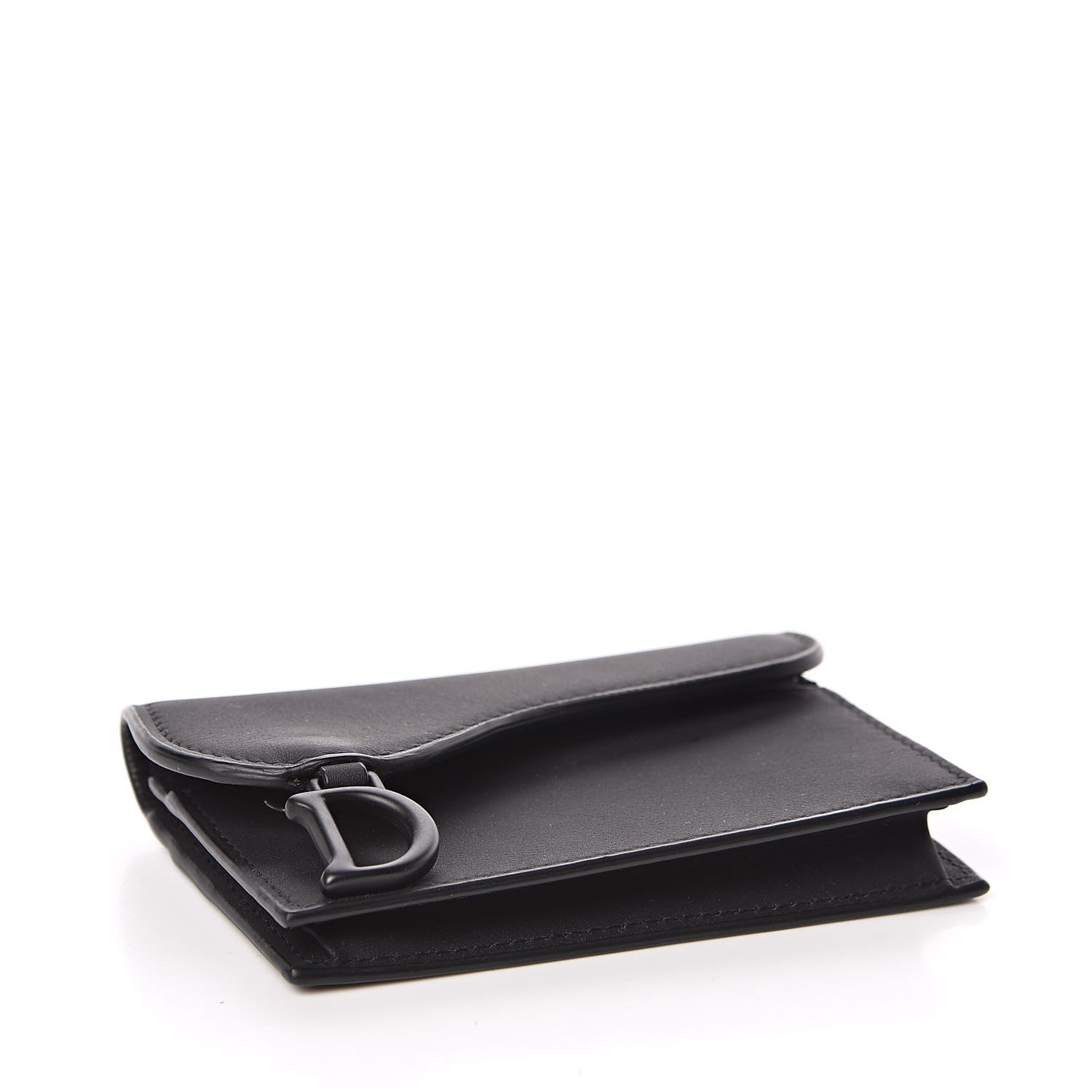 Christian Dior Ultra Matte Calfskin Saddle Card Holder Black 4 of 8