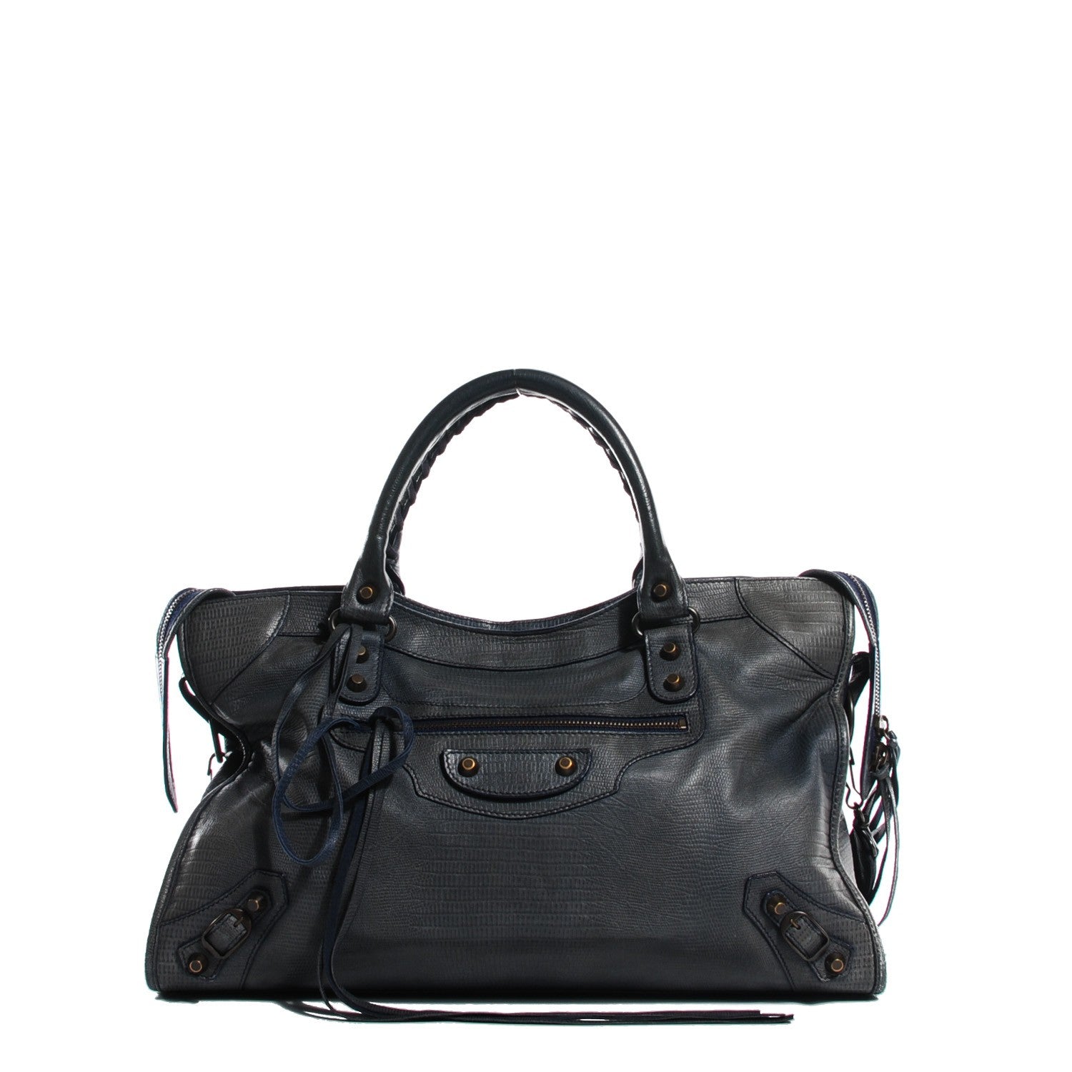 Balenciaga Agneau Classic Hardware Lizard Embossed City Dark Night 1 of 13