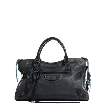 Balenciaga Agneau Classic Hardware Lizard Embossed City Dark Night 1 of 13