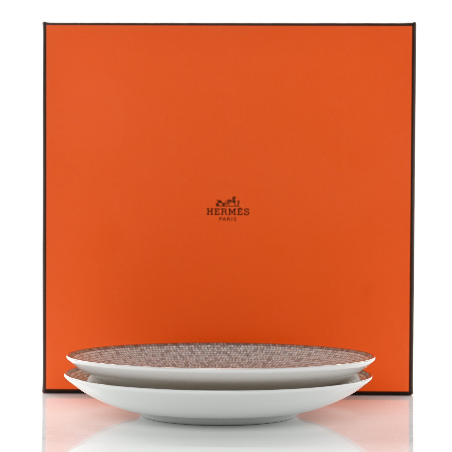 Hermes Porcelain Mosaique Au 24 Bread And Butter Plate Set of 2 6 of 6