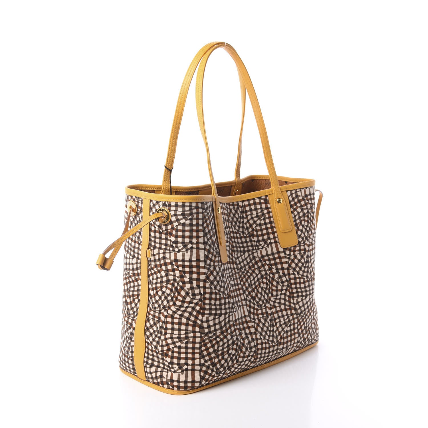 MCM Visetos Medium Liz Reversible Shopper Tote Cognac Yellow 6 of 15