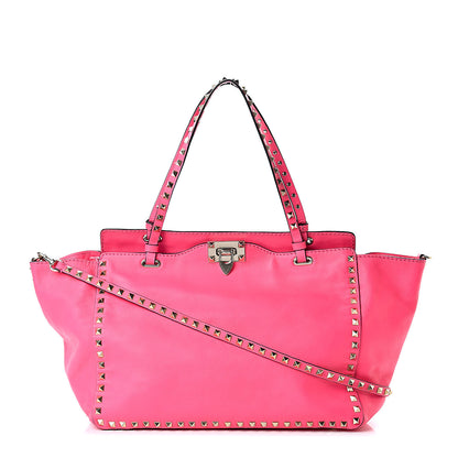 Valentino Garavani Vitello Medium Rockstud Tote Fuxia Fluo 1 of 12