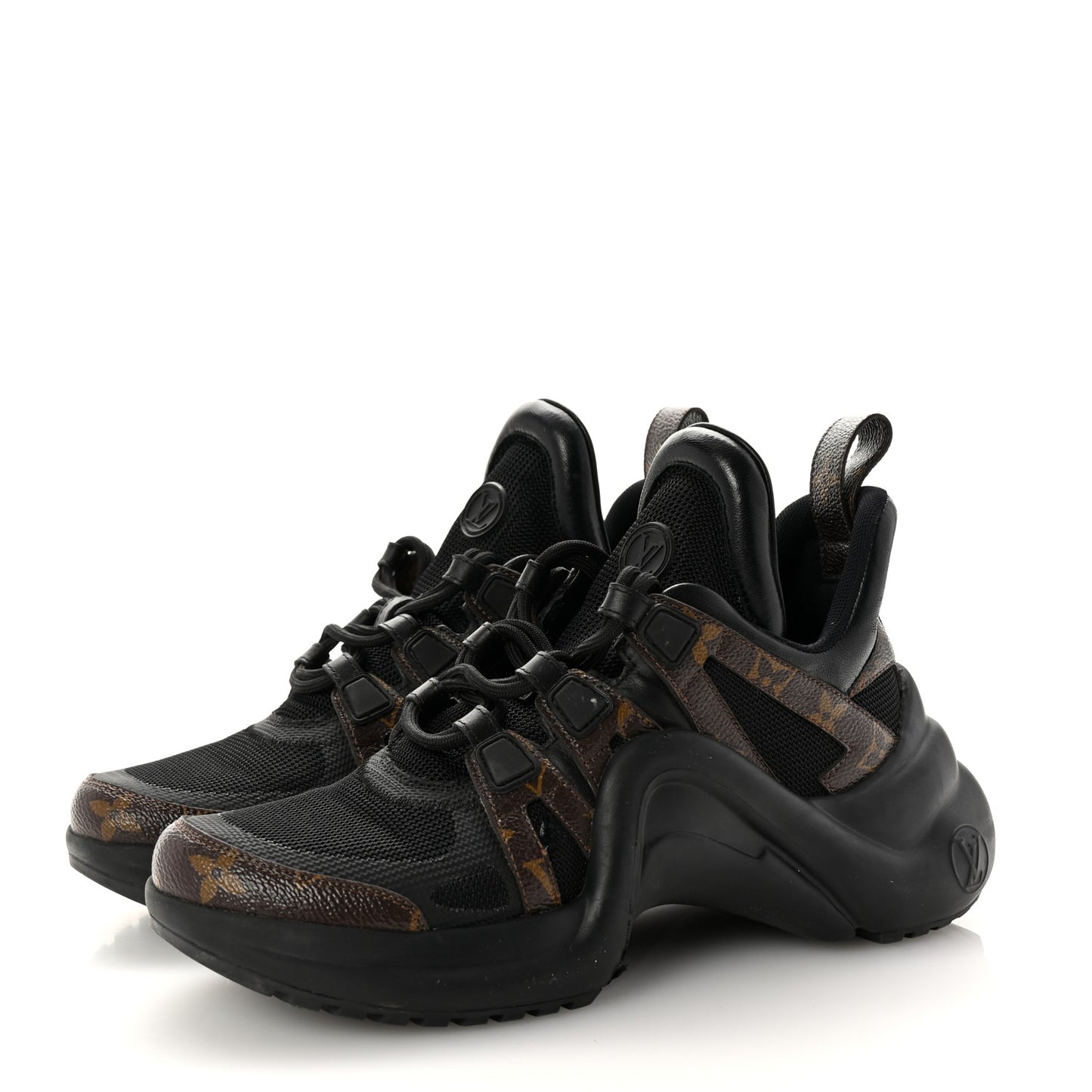 Calfskin Patent Monogram LV Archlight Sneakers 38 Black