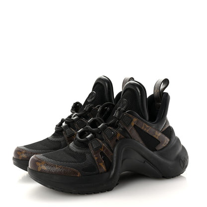 Louis Vuitton Calfskin Patent Monogram LV Archlight Sneakers 38 Black 4 of 9